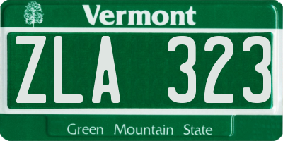 VT license plate ZLA323