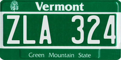 VT license plate ZLA324