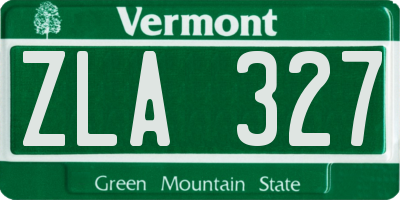 VT license plate ZLA327