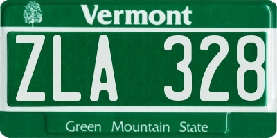 VT license plate ZLA328