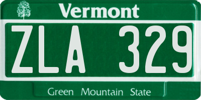 VT license plate ZLA329