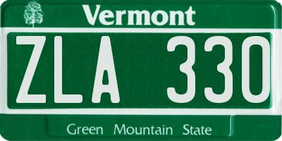 VT license plate ZLA330