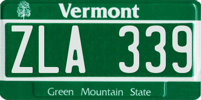 VT license plate ZLA339