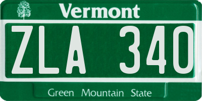 VT license plate ZLA340