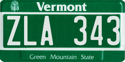 VT license plate ZLA343