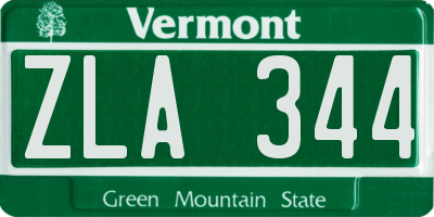 VT license plate ZLA344