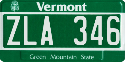 VT license plate ZLA346