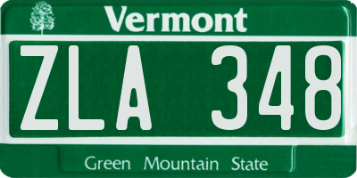 VT license plate ZLA348
