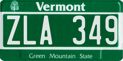 VT license plate ZLA349
