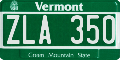 VT license plate ZLA350
