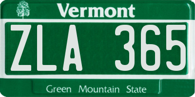 VT license plate ZLA365
