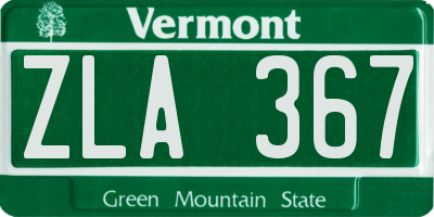 VT license plate ZLA367