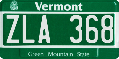 VT license plate ZLA368