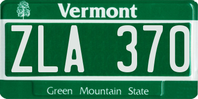 VT license plate ZLA370