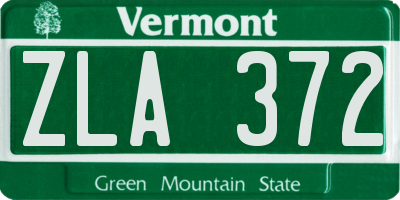 VT license plate ZLA372