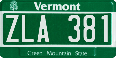 VT license plate ZLA381