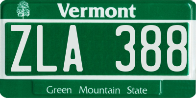 VT license plate ZLA388