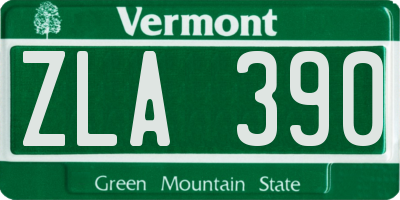 VT license plate ZLA390