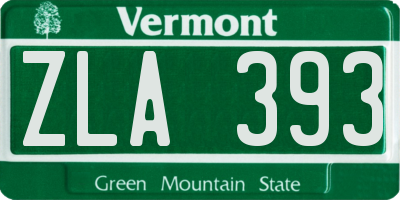 VT license plate ZLA393