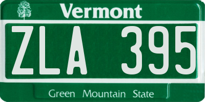 VT license plate ZLA395