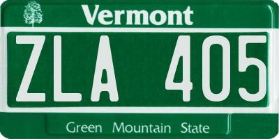 VT license plate ZLA405