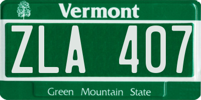 VT license plate ZLA407