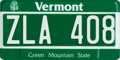 VT license plate ZLA408