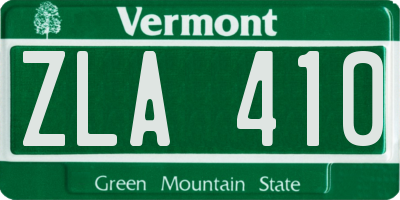 VT license plate ZLA410