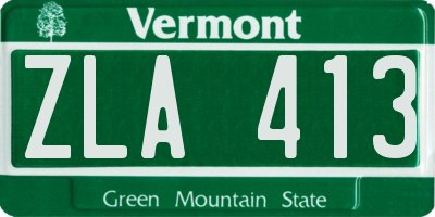 VT license plate ZLA413