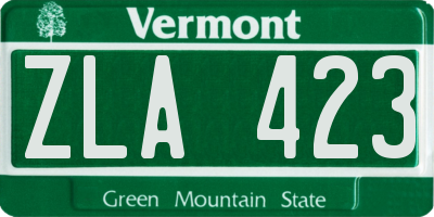 VT license plate ZLA423