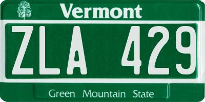 VT license plate ZLA429