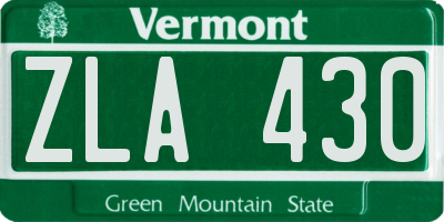 VT license plate ZLA430