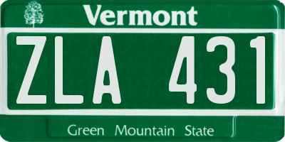 VT license plate ZLA431