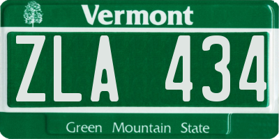 VT license plate ZLA434