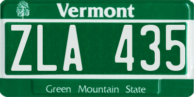 VT license plate ZLA435