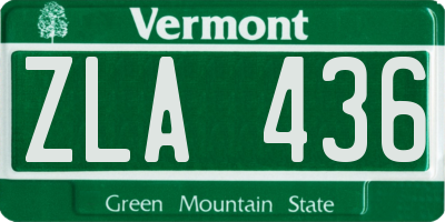 VT license plate ZLA436