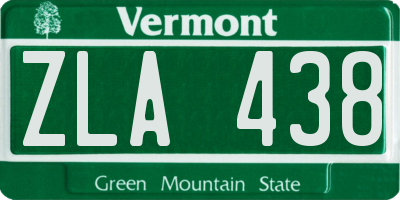 VT license plate ZLA438