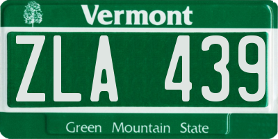 VT license plate ZLA439