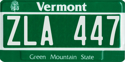 VT license plate ZLA447