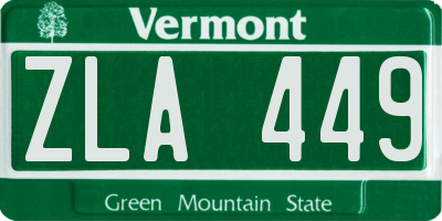 VT license plate ZLA449