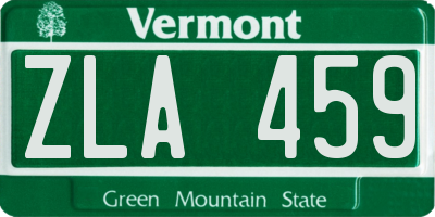 VT license plate ZLA459