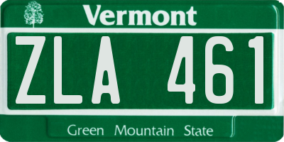 VT license plate ZLA461