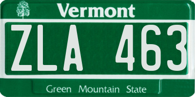 VT license plate ZLA463
