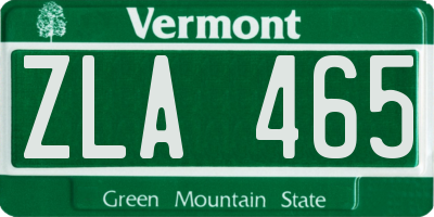 VT license plate ZLA465