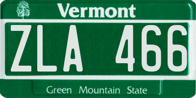 VT license plate ZLA466
