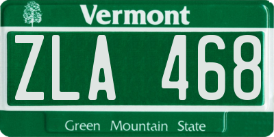 VT license plate ZLA468