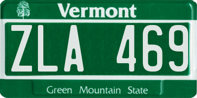 VT license plate ZLA469