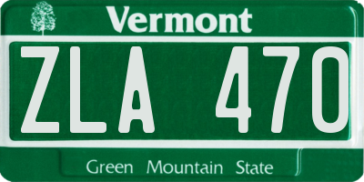VT license plate ZLA470