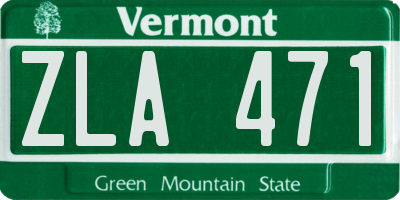 VT license plate ZLA471