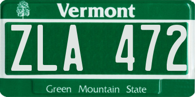 VT license plate ZLA472